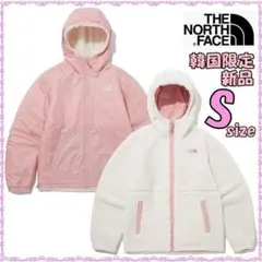 韓国 ノースフェイス ボアジャケット Sサイズ 白 x ピンクリバーシブル