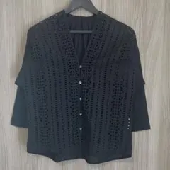 美品 MICA&DEAL 切替え刺繍シャツ ブラウス