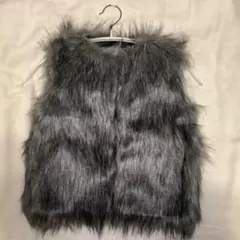 LANSHIFEI 濃いグレー ファーベスト