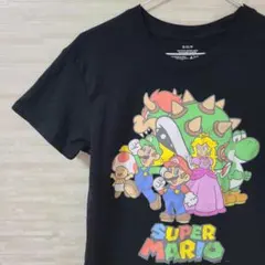 S スーパーマリオ Tシャツ 古着 ブラックヨッシー クッパ