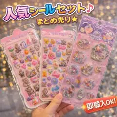 シール　シャカシャカ　ラブブ　3枚セット　3D 立体　ぷくぷく