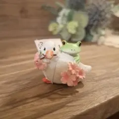 【未使用＊タグ付き】Copeau コポー　桜文鳥とカエル