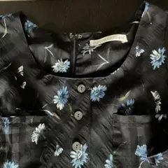 【良品】SUGARLESS GARMENT 花柄 膝丈ワンピース　袖なし　レトロ