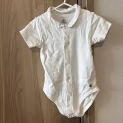 【美品】プチバトー ホワイトロンパース 12m/74cm