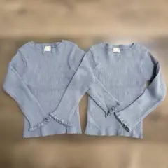 petit main リブニット 水色 110 2枚セット