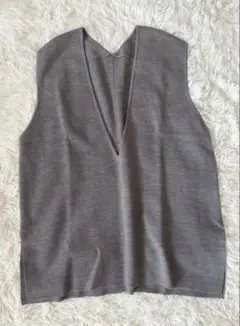 美品 スローブイエナ　ウォッシャブルミラノリブニットベスト　グレー