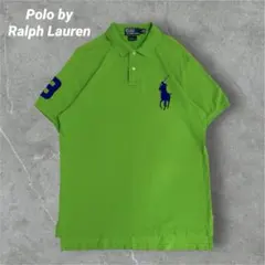 ラルフローレン　ポロシャツ　ビッグポニー　グリーン　チーフキーフ　90s L