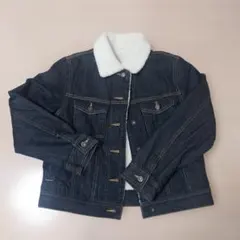GU ボア付きデニムジャケット ダークデニム