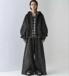 DABOルーズピグメントスウェットパンツ ワイドパンツ