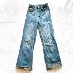 ZARA ザラ　ワイドレッグデニム　ジーンズ　M ライトブルー　カジュアル