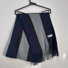 k*a様 ストライプマフラー メンズ ネイビー