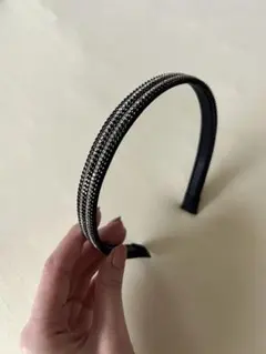 美品】Complex Biz クリスタルメッシュ ヘアバンド ブラック - メルカリ