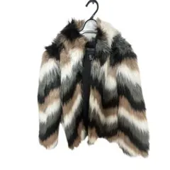 マルチカラーフェイクファーショートジャケット