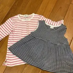 組曲の七分袖と袖なしチュニックのセット販売