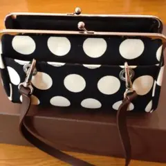 よ*ん様 ドット柄がま口ショルダーバック