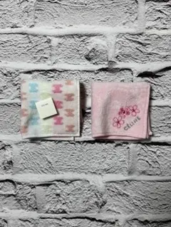 良品　CELINE　タオルハンカチ2枚セット　ｗ1426-0205-1-2