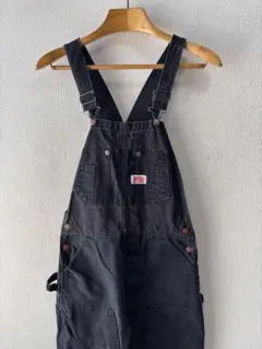 USA製 ROUND HOUSE ダック ダブルニーオーバーオール ブラック