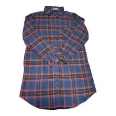 【未使用】ネイビー系チェック 長袖シャツ　LLサイズ