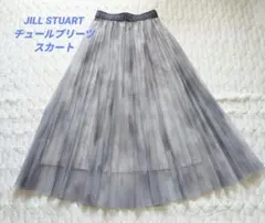 JILL STUART チュールプリーツロング丈スカート フリーサイズ　パープルのサムネイル