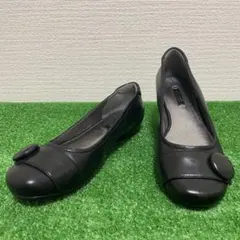 ecco レザー　フラット　ウエッジ　ソール　パンプス　シューズ