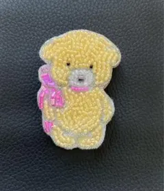 ビーズ刺繍ブローチ　クマ
