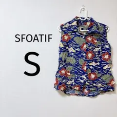 01133 SFOATIF S ハワイアンスタイル 花柄 ノースリーブシャツ