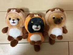 豆しば三兄弟 ぬいぐるみマスコット ぽてぐるみたぬき 3種セット