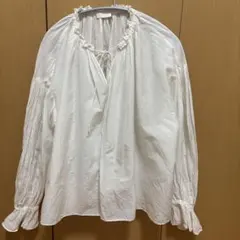 美品୨୧Ballsey トゥモローランド シルクコットン ネックギャザーブラウス