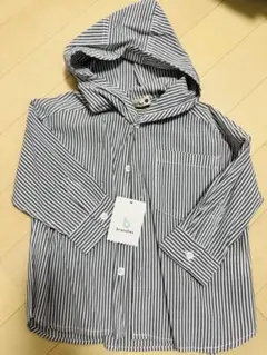ブランシェス　ストライプフードシャツ 90㎝　新品タグ付き