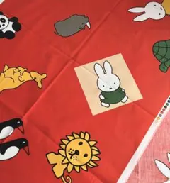 ミッフィー 動物柄 レッド 生地