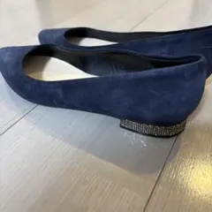 【良品】ファビオルスコーニ♡23.5㎝24㎝　ネイビー ポインテッドトゥフラット