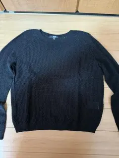 ユニクロ　3Dメッシュクルーネックセーター（長袖）　ブラック　Ｌサイズ