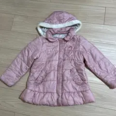 ミキハウス フード付きピンクダウンコート 120