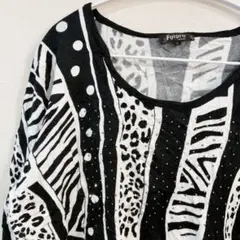 ☆美品✨Futura 【L】ブラック・ホワイト ストライプ ニット