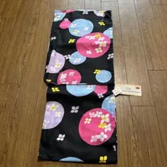 新品　ゆかた　花柄浴衣 160cm 黒　カラフル