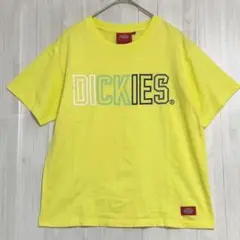 ディッキーズ　ロゴプリント クルーネックカットソー　黄色　M