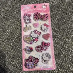 スパンコールパーティー　シール　キティ　ヒョウ柄