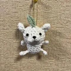 ハンドメイド　あみぐるみ　葉っぱ隊　フレブル　キーホルダー　犬　dog かぎ針