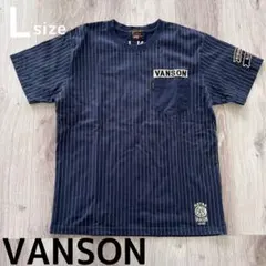 【VANSON 】 ウォバッシュ/ストライプ/刺繍ロゴ/バイカーTシャツのサムネイル