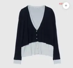 シールームリン　Lavered Vカットシアーカーディガン　チョコミント