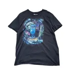 7TSM3【ドクター・フー&ダレクス】グラフィックTシャツ　黒　3L古着used