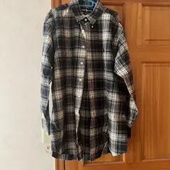 90s ラルフローレン BLAKE L チェックシャツ 紺 緑 黄 ポニー刺繍