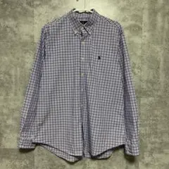 Ralph Lauren チェックシャツ 長袖 ボタンダウン Lサイズ 古着