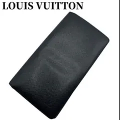 ルイヴィトン　タイガ　二つ折り財布　ポルトバルール　カルトクレディ　札入れ　黒