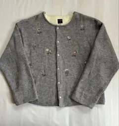 HAKKA kidsカーディガン 140 グレー刺繍