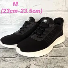 moz❣️ブラック メッシュ スリッポンシューズ M(23-23.5)