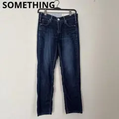 SOMETHING ダークブルースリムフィットデニム