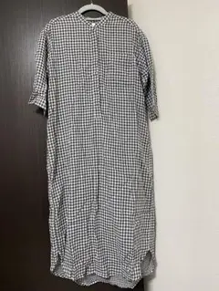 無印良品　クルタ　Mサイズ　ルームウェア　チェック柄シャツワンピース M