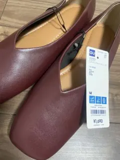 GU スクエアシフォンフラットシューズ（M）