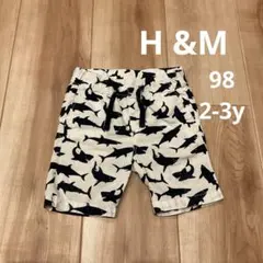 H&M サメ柄 ハーフパンツ 98cm 2-3y